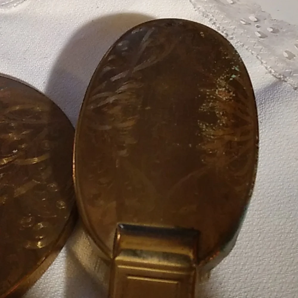 Vintage vanity mirror and hairbrush
